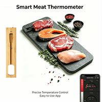 Thermomètre à viande sans fil, étanche IP68, sonde en bambou, long manche, écologique, pour fumeurs, rôtissoires, cuisines, barbecues, fours