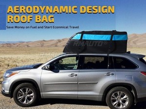 Sac de toit de voiture étanche 600D/420D 120x90x44cm, grand sac de rangement noir pour bagages, idéal pour SUV, fourgonnettes et voitures - Product Image 2