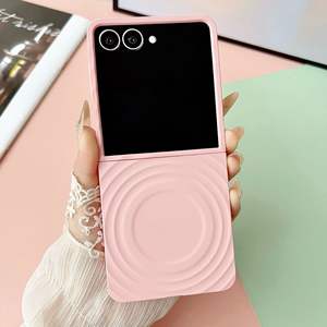 Étui de téléphone magnétique en polycarbonate rigide à grain d'eau de couleur pure pour Samsung <span class=keywords><strong>Glaxy</strong></span> Z Flip 7 Flip 6 - Product Image 5