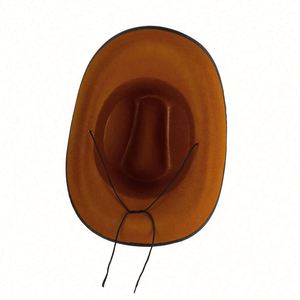 Sombreros de Vaquero Estilo Occidental al por Mayor para Hombre, Sombreros Fedora de Fieltro para Fiesta, Sombreros de Vaquero Marrones - Product Image 6