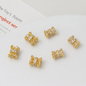 6-7 мм латунная полая двухслойная колпачок с лотосом 14K 18K Большая маленькая разделительная бусина колпачок для браслета «сделай сам», ожерелья, ювелирные аксессуары - Product Image 2