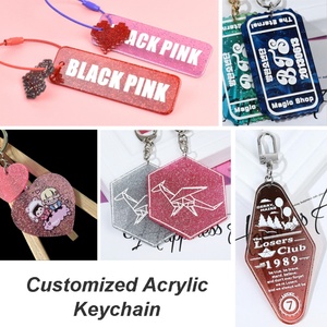Wholesale Blank Acrylic <b>Key</b> <b>Chain</b> Custom Glitter Charm Fashion Acrylic Keychain - Product Image 5