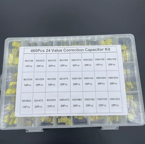 ชุดกล่องใส่ตัวเก็บประจุแบบปรับเทียบ 24 รุ่น จำนวน 460 ชิ้น ชุด 63V-100V 102J-105J แพ็คตัวเก็บประจุแบบสี่เหลี่ยม - Product Image 1