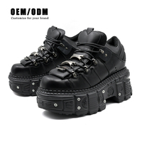 Chaussures à plateforme tendance pour femme, design unique et personnalisé, style gothique, semelle épaisse, rétro, confortables, avec amorti élevé