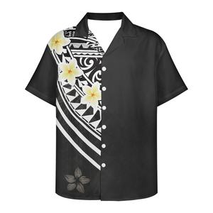 Hauts confort pour hommes Chemises de bonne qualité Tatouage Totem Hibiscus Tribal personnalisé Imprimé Sublimation Chemise pour <span class=keywords><strong>homme</strong></span> - Product Image 1