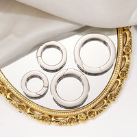 Anneau porte-clés rond à ressort plat, design simple, en acier inoxydable, fermoirs à ressort pour la fabrication de bijoux DIY