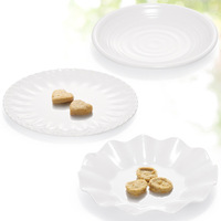 Assiette blanche en mélamine, plateau créatif à bord festonné, plateau de service pour hôtel, vaisselle commerciale, restaurants, fabrication chinoise