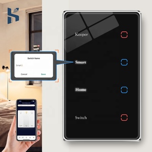 <span class=keywords><strong>ZigBee</strong></span> Smart Wand leuchte Schalter US Tuya Smart Home Produkte Geräte <span class=keywords><strong>LED</strong></span> Name Anzeige Glas Touch Panel APP Fernbedienung - Product Image 1