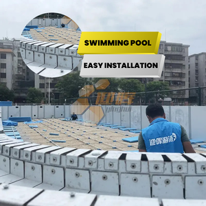 สระว่ายน้ำกรอบอลูมิเนียมกลางแจ้งที่มีการออกแบบที่ปลอดภัยต่อสิ่งแวดล้อมทนต่อความร้อนและฝน - Product Image 1