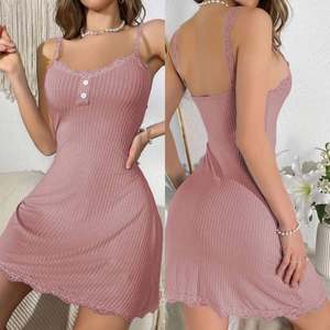 Camisón de encaje en contraste con ribetes SFY-YH00177 en stock, lencería sexy y casual para chicas, camisón picante, ropa de dormir erótica. - Product Image 5