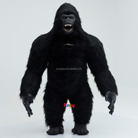 Costume de gorille géant gonflable de Noël 2,2 m/2,6 m/3 m en peluche douce pour adultes, pour les fêtes et les événements