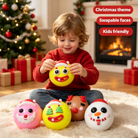 Jouet Squishy de Noël à Visages Changeants en TPR pour Soulager le Stress, Fidget pour Enfants 14+, Cadeau de Noël pour Chaussette de Noël