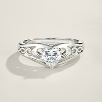 Bagues de couple en argent S925 pour femmes, incrustées de diamants Moissanite, bagues de mariage, style élégant pour femme de bureau, vente en gros