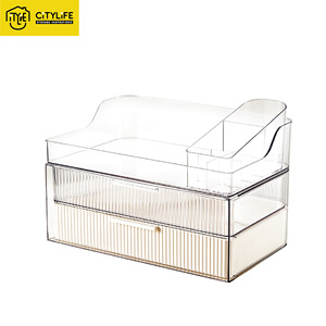 CityLife, organizador de escritorio Redbook de lujo, caja de maquillaje transparente de gran capacidad con cajones para mascotas a prueba de polvo, almacenamiento de cosméticos PP - Product Image 1