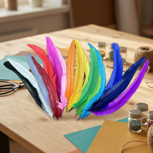 ขนนกธรรมชาติย้อมสีหลากสีสำหรับตกแต่งงานปาร์ตี้ งานฝีมือ DIY ทำเครื่องประดับ งานแต่งงาน ดักฝัน - Product Image 1
