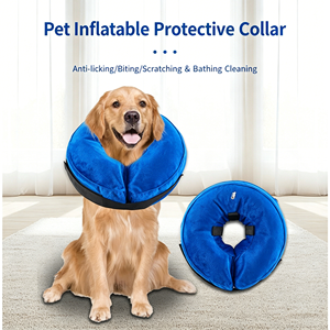 Collier de récupération gonflable pour chien, collier éлизаветинский réglable pour chiens et chats, collier pour animaux de compagnie pour la récupération après une chirurgie ou des blessures - Product Image 1