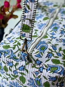 Indian Cotton Duffle Tote <b>Bag</b> Women Quilted Floral Bohemian Block Print Perfect Summer Winter <b>Beach</b> Travel Handmade Vintage <b>Bag</b> - Product Image 4