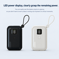 Batterie externe portable Li-Polymère haute capacité 10000mAh avec affichage LED, charge super rapide 22.5W/18W/20W, Type-C et câbles