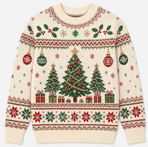 Pull de Noël <span class=keywords><strong>moche</strong></span> pour hommes 100 % coton, col rond jacquard, tricoté, pour fête de Noël, logo personnalisé, vente en gros usine OEM - Product Image 2
