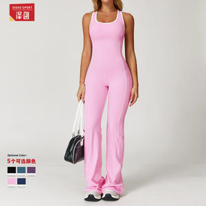 Combinaison de yoga dos nu pour femme Disko Sport DLT5009, couleur unie, coupe ajustée, combinaison de sport - Product Image 2