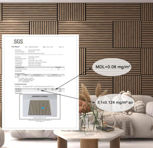 Panneaux acoustiques modernes en bois à lattes, 4 pièces, haute densité, <span class=keywords><strong>insonorisation</strong></span>, pour murs et plafonds d'hôtels et d'appartements – Vente chaude - Product Image 5