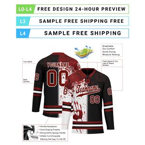 Uniformes de hockey sur glace en gros avec impression à la demande, services OEM/ODM et personnalisation du logo et du nom de l'équipe HCKJ01-2606146-4 - Product Image 3