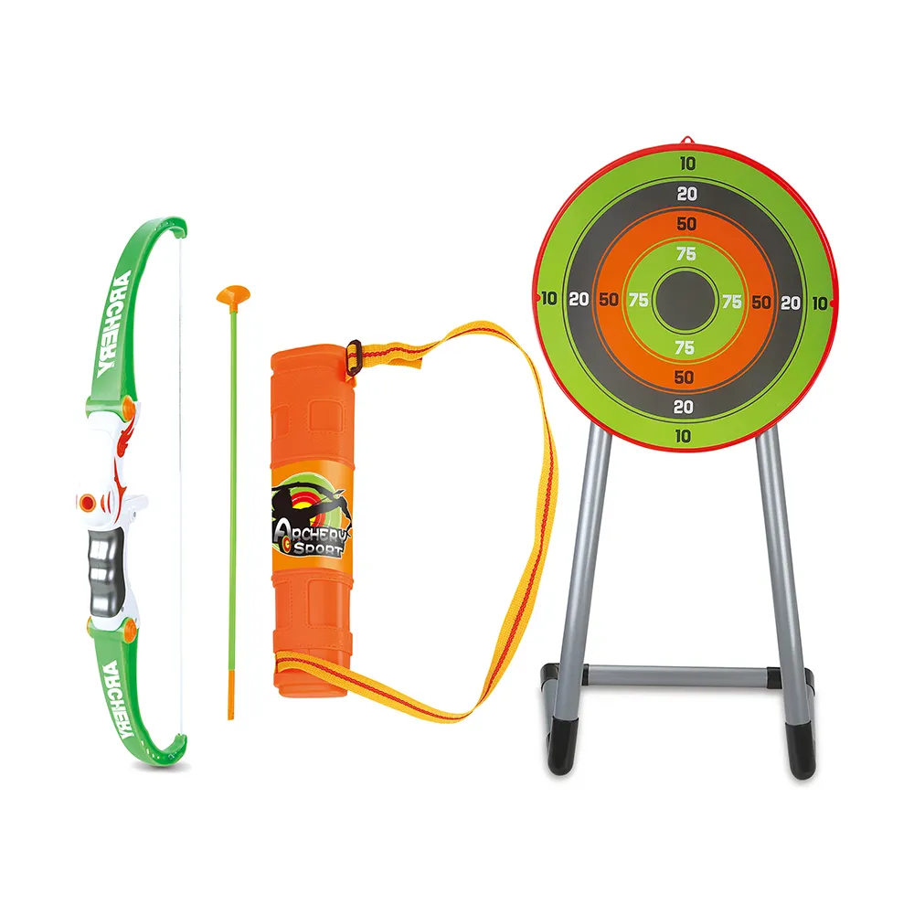 Kids outdoor sport game toys plastic bow and arrow set arrow archery with target