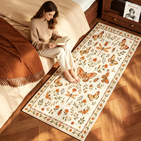 Kaschmirartiger Schlafzimmer-Teppich, Designer Blumen-Schmetterling-Teppiche, Rutschfester Niedrigflor Anti-Ermüdungs-Teppich, Wohndekor Sofa-Teppiche nach Maß