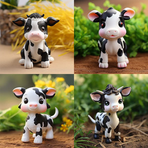 ของเล่นรูปวัวพีวีซี ของสะสมธีมสัตว์ สำหรับเด็กอายุ 4-6 ปี - Product Image 4