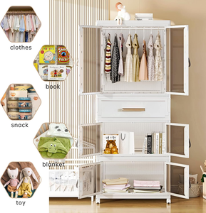 <span class=keywords><strong>Armario</strong></span> Portátil para Niños, Organizador de Plástico con Puerta Magnética, <span class=keywords><strong>Armario</strong></span> Plegable, <span class=keywords><strong>Armario</strong></span> de Almacenamiento para Dormitorio - Product Image 5