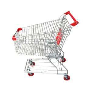 Folding Supermarket Trolley Wholesale Store Trolley Plastic Folding Cart Steel Supermarket Shopping Trolley With Seat