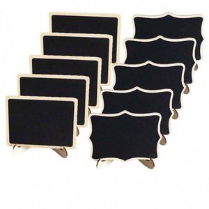 Lot de 10 mini-tableaux noirs avec chevalet, forme irrégulière, en contreplaqué écologique, pour décoration de mariage - Product Image 1