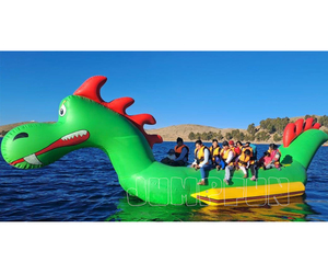 Gommoni Giganti a Forma di Drago per Adulti Tubolare 97cm Dinosauro Gonfiabile Gioco Acquatico Rimorchiabile da Discoteca Grande Banana Boat Mostro - Product Image 1