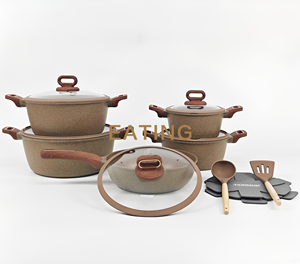 Set di Pentole Antiaderenti 15 Pezzi 20/24/<span class=keywords><strong>28</strong></span>/32 Casseruola <span class=keywords><strong>28</strong></span> Padella Profonda Pentole e Padelle Set di Pentole Antiaderenti Adatto per Tutti i Tipi di Fornelli - Product Image 3