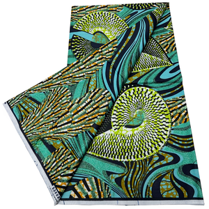 <span class=keywords><strong>Tela</strong></span> africana de alta calidad con estampado nigeriano Ankara, 6 yardas, 100% algodón para <span class=keywords><strong>vestidos</strong></span> de mujer, ideal para fiestas. - Product Image 5