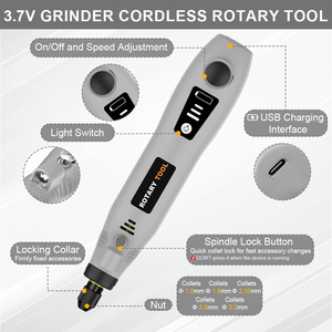 Cordless Mini Rotary Tool 3 Speed Variable Speed Hand Grinder USB Charging <b>DIY</b> Craft Repair <b>Kit</b> - Product Image 4