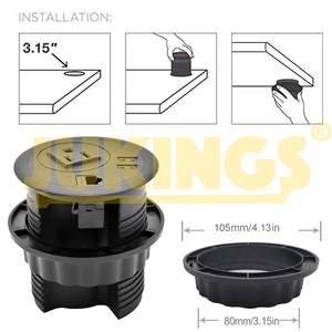1 Outlet 2 USB with RJ45 Output Desktop Power Grommet USA <strong>Plug</strong> with <strong>Socket</strong> Wall Charger Surge Protector Multi Outlet <strong>Box</strong> Black - Product Image 4