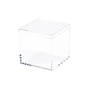Clear Transparent Acrylic Favor Box Square Cube Box with Lids 2.55*2.55*2.55 Inch for Favor Plastic Small Decorative Boxes