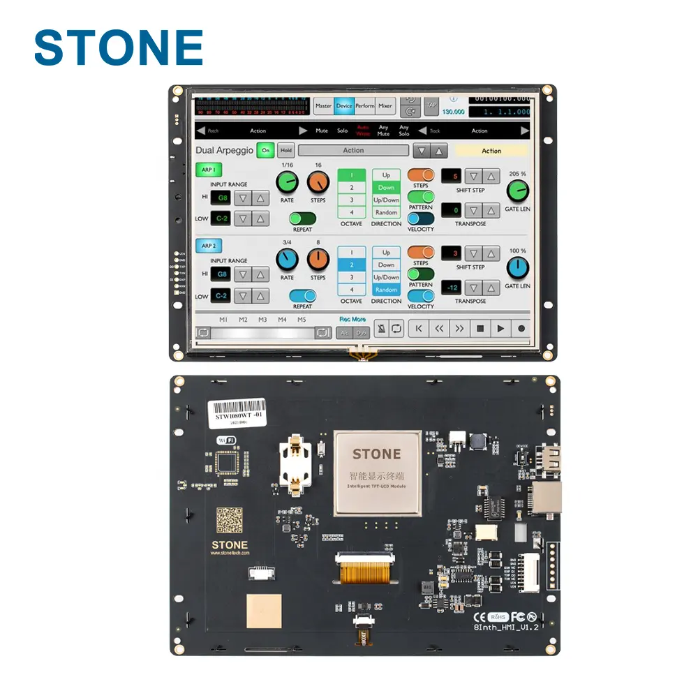 STONE 8 inch hmi tft lcd display screen module with GUI design software and high resolution of 800*600