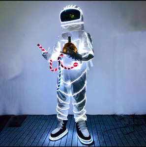 Offre Spéciale LED Robot Costume Set Laser Gants et Espace Vêtements Costume pour Graduation Club Halloween et Noël Cosplay - Product Image 5