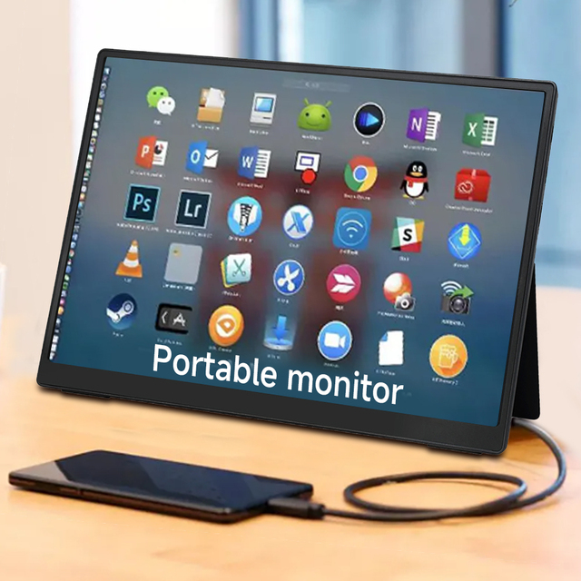 10.5/13.3/15.6/18.5 Inch Multi-Sized IPS Type-C Portable Monitor 65Hz Full HD with Built-in Speaker for Gaming