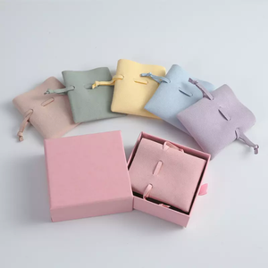 Microfiber <b>Drawstring</b> Gift Bags Jewelry Rings Necklace Bracelet Packaging <b>Pouches</b> Chic Wedding Favor Candy Goodie Velvet Bag - Product Image 2