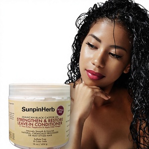 Crema Acondicionadora sin Enjuague de Aceite de Ricino Negro Jamaicano al por Mayor, Hidratante y Reparadora Herbal para Cabello Rizado, Fortalecedora, EE. UU. - Product Image 1