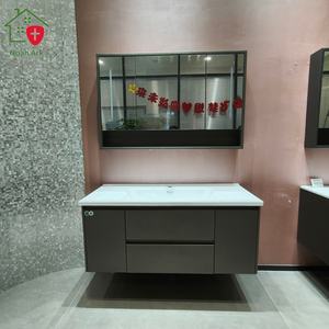 Nuevo Gabinete de Baño Marrón con Diseño de Doble Cajón y Doble Puerta, Gabinete de Baño Montado en la Pared con Almacenamiento Multi-Espacio - Product Image 1