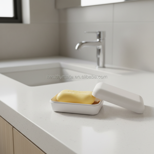 No plástico rectángulo biodegradable fibra <span class=keywords><strong>de</strong></span> bambú jabonera ducha titular caja para viaje - Product Image 2