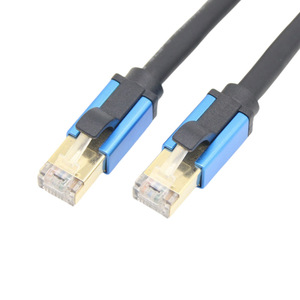 Cat8 Network <b>Cable</b> <b>RJ45</b> Connector Double Shielded SSTP Engineering Grade Patch Cord Blue Color 100N Tensile Strength - Product Image 1