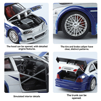 Voitures miniatures en métal 1:24 BMW M3 GTRE46 avec son et lumière, jouet à rétrofriction, modèle de véhicule tout-terrain, décoration, modèle en métal moulé sous pression
