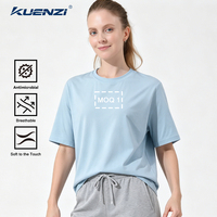 T-shirt pour femme Kuenzi à manches courtes, anti-boulochage, absorbant la transpiration, poids lourd 250 GSM, tissu antibactérien 7A, sensation de fraîcheur
