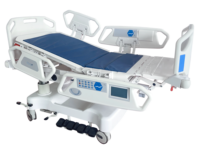 Lit d'hôpital hydraulique réglable avec télécommande et matelas pour usage en clinique et en salle de soins