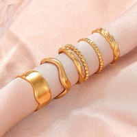 Nouvelle Bague Ouverte Tendance Ondulée Courbe Géométrique Minimaliste en Acier Inoxydable, Bijou Polyvalent pour Automne Hiver